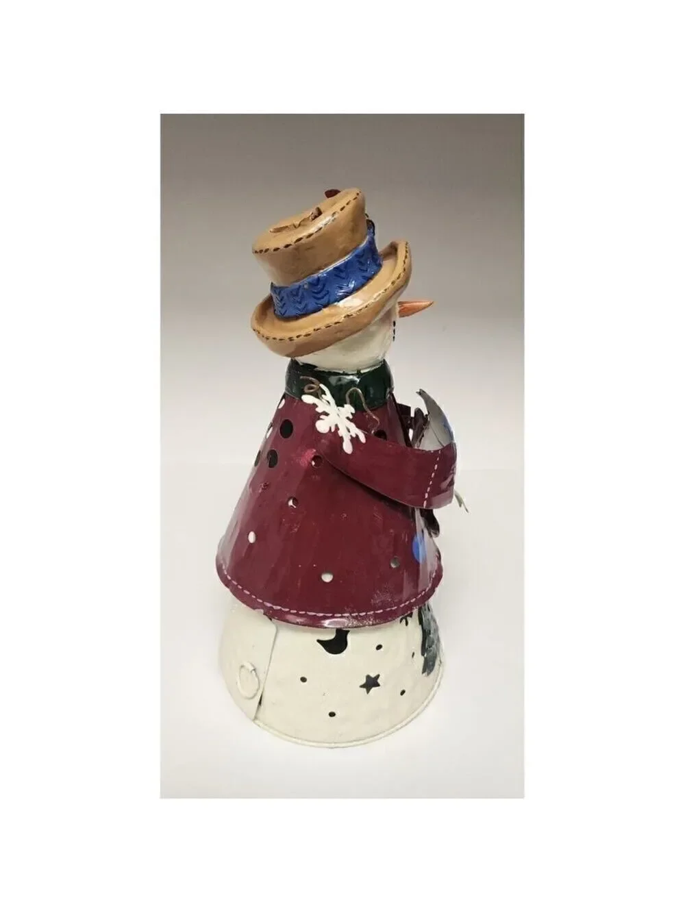 Metal Tealight Tall Snowman/ Variations Ceramic Tea Light Candle Holder